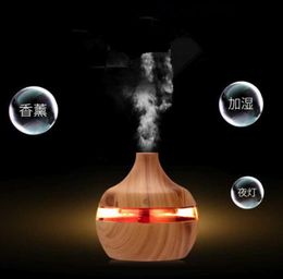 Drop Ship Epack 200ml Aroma Essential Oil Diffuser Ultrasonic Air Humidifier Purifier with Wood Grain shape 7 LED Changing Lights 2339775