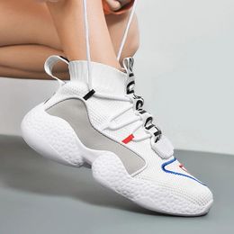 Fitness Shoes Socks Sneakers Women Casual Vulcanised Platform Chunky Ladies Trainer Lace Up Spring Female Flat Tennis