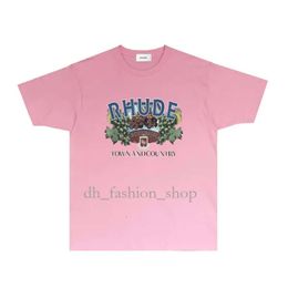 Higher Quality Rhude T Shirt Mens Designer T Shirt Womens Fashion Clothes Rh116 Grape Oil Painting Printing Short-Sleeved T-Shirt Size S-Xxl 563