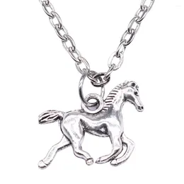 Pendant Necklaces 1pcs Running Horse Necklace Components Jewellery And Accessories Cute Chain Length 43 5cm