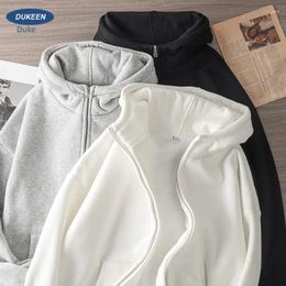 Men's Hoodies American Style Fleece Autumn And Winter SportS Zipper Jacket Plush Warm Cardigan Hooded Hoodie Couple