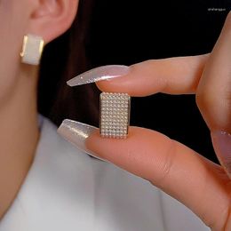 Stud Earrings 2024 Latest Design Of Korean Fashion Jewellery U-shaped Pearl Imitation High Grade Square Versatile Ear Buckles For Women