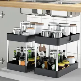 Kitchen Storage 1 Pcs Under Sink Organiser 2 Tier Multipurpose Rack Cabinet Bathroom