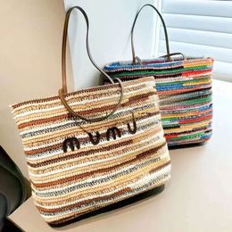 Miumiubag Fashion Shoulder Bag Raffias Large Designer Tote Bag Luxury Weave Summer Travel Crochet Beach Bag Womens Crossbody City Handba 293