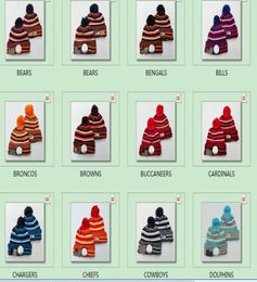 2019 New Designer 100th Anniversary Sideline Beanies Caps American Football 32 Teams Sports Winter Hat Beanie Skullies Sport Pom K7718989