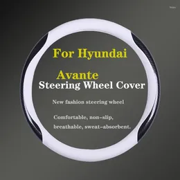 Steering Wheel Covers For Avante Car Cover Genuine Leather Carbon Fibre Women Man Summer Winter