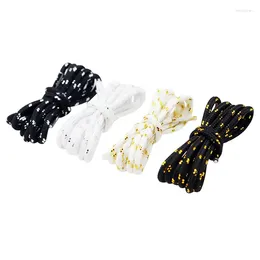 Shoe Parts Coolstring Children Use Accessory 4.5MM Classical Black/White Lace&Gold/Silver Metallic Yarn Sport Durable Round Type Tape