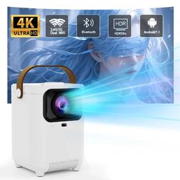 Projectors E350 Mini 4K HD LED Projector with Auto Focus Android 11.0 Dual Band WIFI 6.0 BT5.0 1920 * 1080P Home Theater Outdoor Portable Projector J240509