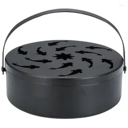 Jewellery Pouches Circular Censer Iron Office Household Mosquito Coil Rack Portable With Handle Hollowed Out Garden Fire Prevention