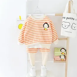 Clothing Sets Baby Girls Spring Toddler Infant Clothes Kids Outfits Child Stripe Cartoon Long Sleeve T Shirt Pants 2 Pieces Suit