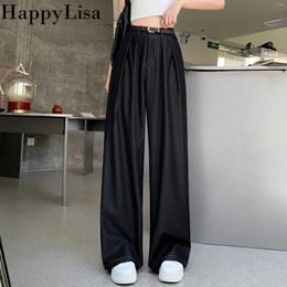 Women's Pants 2024 HappyLisa Summer Ladies Women Denim Wide Leg High Waist Loose Pant Female Casual Jeans Trousers P27