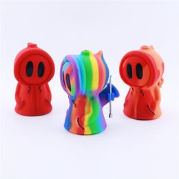 smoking pipe smoke bucket tobacco silicone water cigarette pot ghost with spoon pipe bong