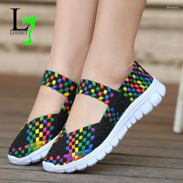 Casual Shoes Women Flats Summer Sneakers Breathable Fashion Female Walking Handmade Woven Footwear Zapatos Big Size 35-42