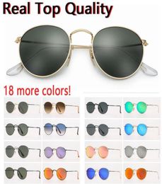 designer sunglasses women sunglasses mens sunglsses round metal real UV protect glass lenses with brown or black leather case acc4217076