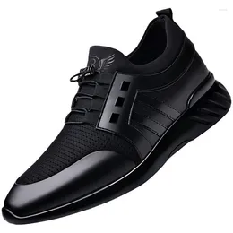 Outdoor Bags Men Office Dress Shoes Genuine Leather Design Casual Elevator For Height Increasing