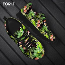 Casual Shoes FORUDESIGNS Women's Sneakers Flats Tropical Hawaiian Parrot Pattern Autumn/Spring Mesh Ladies Walking Footwear 2024