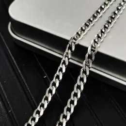 Pendant Necklaces TA1 Pure Titanium Necklace Grinding Six Sides 4.1mm Anti Allergic Clavicle Chain Trendy Hip Hop Men's Women's