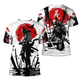 Summer Vintage Japanese Samurai T Shirt Men Cotton Casual Short Sleeve Tops O-Neck Oversized Mens Clothing Punk Streetwear 6xl 240509