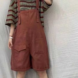 Women's Jumpsuits Rompers Workwear Jumpsuits Oversized Summer Pants Casual Wide Leg Shorts Loose Korean Fashion Bodysuit One Piece Outfits Women Clothing Y240510