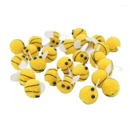 Decorative Flowers 10pcs 20mm Pompom Plush Ball Bee Soft Pompoms For Craft Supplies Home Decoration Garment Sewing On Cloth Accessories