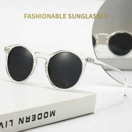 Sunglasses 2023 Fashion TAC Lens Polarized Retro Transparent Frame Women Driving Glasses Rice Nail Style UV400 Shades Q240509