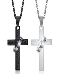 Pendant Necklaces Fashion Stainless Steel Bible Prayer Men Necklace Charming Gifts Jewelry9744710