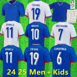 24 25 French Club Full Sets French Soccer Jerseys BENZEMA GIROUD MBAPPE GRIEZMANN SALIBA PAVARD KANTE Maillot De Foot Equipe Maillots Kids Kit