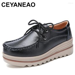 Casual Shoes High Quality Leather Women Heightening Platform Sneakers Ladies Basket Femme