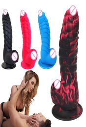 Realistic Dildo Soft Liquid Silicone Huge Dinosaur Scales Penis With Suction Cup Sex Toys For Woman Strapon Female Masturbation 212268312