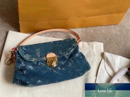 All-match Evening Bags Denim Underarm Three-dimensional Embroidery Presbyopia One-shoulder Hand Holding Bag for Women