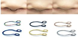 Steel Dainty Faux Nose Rings Fake Septum Rings Hoop Nostril Piercing Fake Clip on Nose Rings Oreja Piercings Jewelry1250985