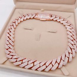 Wholesale Price Rose Gold Sterling Silver Vvs Moissanite Cuban Link Chain