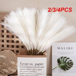 Decorative Flowers 2/3/4PCS Plant Simulation Fashionable Dried Flower Reed For Home Bedroom Room Pampas Grass Bouquet