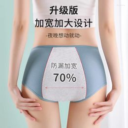 Women's Panties Menstrual Period Underwear Pure Cotton Mid-waist Seamless Solid Colour Anti-side Leakage Pants