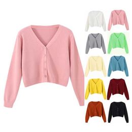 Women's Knits Tees Pink cardigan sweater womens long sleeved cut green sweater fashionable knitted womens Solf V-neck top 2023 coat all seasonsL2405