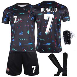Soccer Sets/Tracksuits Mens Tracksuits 2425 Cup Portugal Training Kits Set No. 7 C Ronaldo Kits No. 8 B Fei Childrens Football Kits