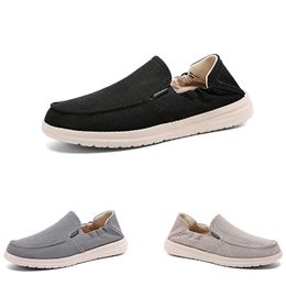 Free Shipping Men Women Running Shoes Anti-Slip Breathable Slip-On Comfort Solid Flat Grey Black Cream Mens Trainers Sport Sneakers GAI