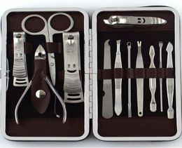 12pcs Manicure Set Pedicure Scissor Tweezer Knife Ear Pick Utility Nail Clipper Kit Stainless Steel Nail Care Tool Set New5951235