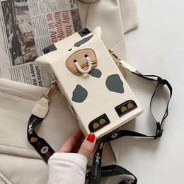 Shoulder Bags Original Brand Cute Cow Bag Female 2024 Fashion -selling All-match Messenger Mobile Phone Square Box