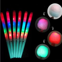 New 28x175CM Colourful Party LED Light Stick Flash Glow Cotton Candy Stick Flashing Cone For Vocal Concerts Night Parties DHL FY504000546