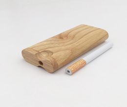 Portable Wood Dugout with One Hitter Pipe Wood Smoking Box Cigarette Philtres EWF34777700165