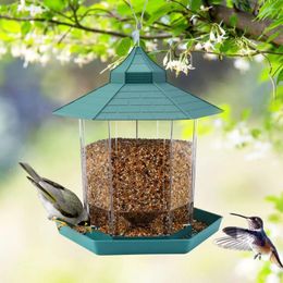 Other Bird Supplies Waterproof Feeders Garden Gazebo Hanging Wild Feeder Large Capacity Pet Birds Feeding House