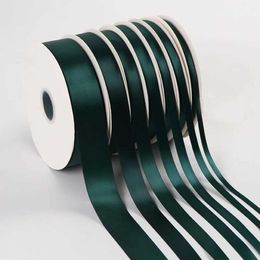 3Pcs Gift Wrap 91Meters 6mm 10mm 15mm 20mm 25mm 40mm Blackish Green Satin Ribbons for Crafts Bow Handmade Gift Wrap Party Wedding Decorative