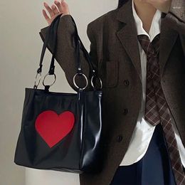 Evening Bags Heart Pattern Women PU Leather Shoulder Female Cool Girl Solid Color Underarm Bag Fashion Design Ladies Small Tote Handbags