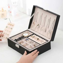 Jewelry Boxes Double-layer Wooden Jewlery Box Ring Box Jewelry Boxes and Packaging with PU Leather Jewelry Storage Organizer and Makeup Case
