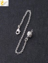 CSJA Silver Colour Copper Chain for DIY Pendulum 18cm Lobster Clasp Round Ball Chains Making Jewellery Healing Pendulums Metal Access6700608