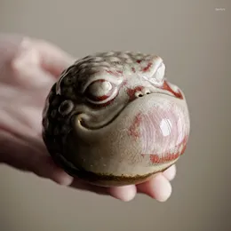Tea Pets Imitation Wood-fired Golden Toad Pet Kiln Change Vintage Ornaments Games Accessories