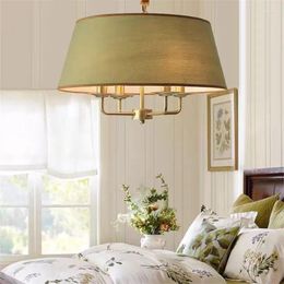 Chandeliers American Country Cloth Cover Living Room Chandelier Simple Bedroom Dining Decoration Interior Lighting Chandelie