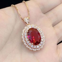 Pendant Necklaces 18K Rose Gold Zircon Silver Colour Wedding Pendants Necklace For Women Charm Party Choker Jewellery