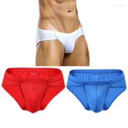 Underpants Men's Ice Silk Briefs U Pouch Boxer Shorts Sexy Underwear Breathable Soft Youth Bulge Panties Modal Erotic Lingerie